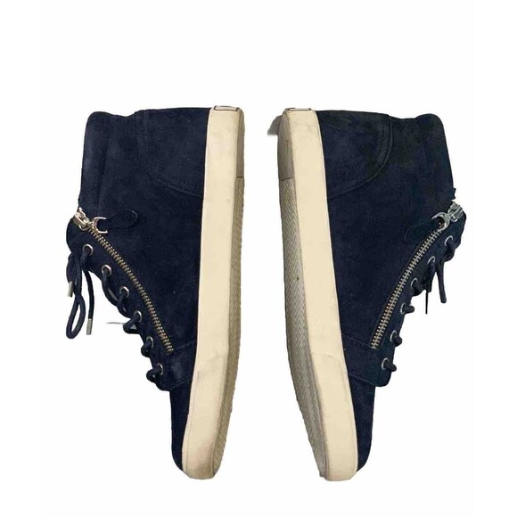 LRL Ralph Lauren Reace Leather Duel Zipper Mid top Sneaker Sz 8B Shoes 13297 F18 - Picture 3 of 9